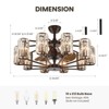 Ludomide 35" Black Crystal Chandelier Ceiling Fan, 10-Light Vintage Flush Mounted Fandelier for Bedroom, Dining Room, Living Room, Kitchen - 3 of 4