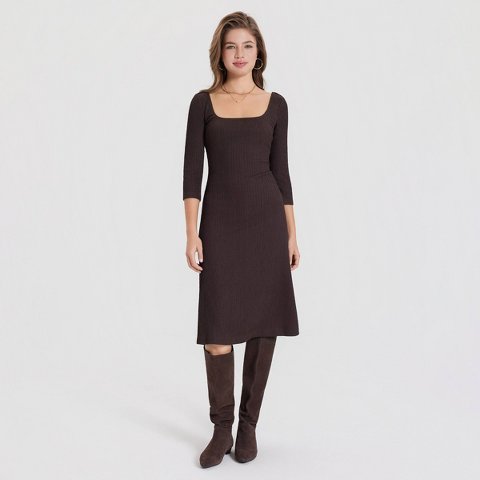 Женские платья A New Day Women's 3/4 Sleeve Textured Tunic Dress - A New Day™ Brown S