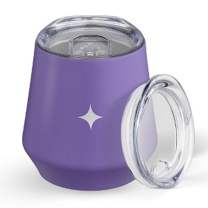 JoyJolt Triple Vacuum Insulated Stemless Wine Tumbler with Lid Pack - 12 oz Double Walled Stainless Steel Stemless Wine Glass - 1 of 4