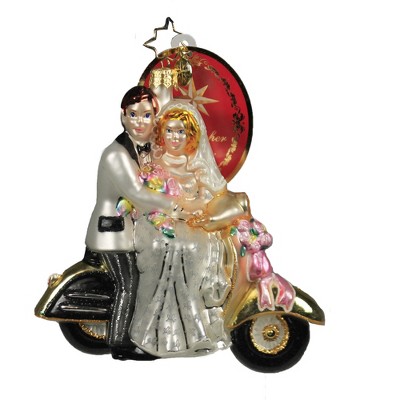 Christopher Radko 4.75" Scoot Along To Happiness Ornament Wedding Bridal Ride  -  Tree Ornaments