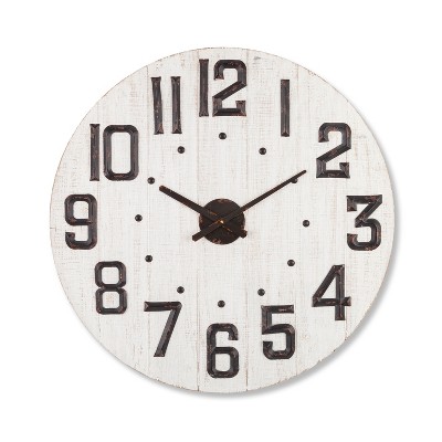 Lone Elm Studios 29.25-inch diameter Wood Modern Farm House Clock