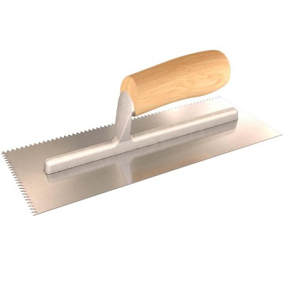 Bon Tool 14-319 Notched Trowel - 3/16-inch V - Wood Handle
