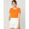 INSPIRE CHIC Women's Round Neck Short Sleeve Lace Inset T-shirt - 3 of 4