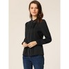 Allegra K Women's Elegant Stand Collar Long Sleeve Blouse - 4 of 4