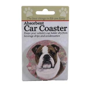 E & S Pet 2.5 Inch Bulldog Car Coaster Absorbant Coasters - 1 of 3
