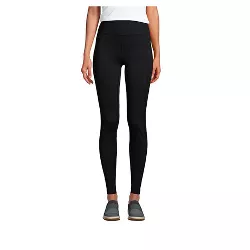 Lands' End Women's Tall Active High Rise Compression Slimming Pocket Leggings - X Large Tall - Black