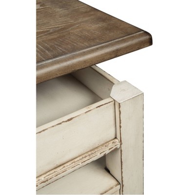 Realyn Two-Tone Lift-Top Coffee Table with Storage, Brown & White