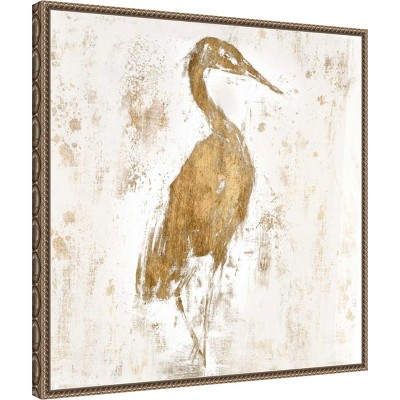 Gilded Heron Abstract Canvas Framed Wall Art 22 x 22-in