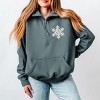 Embroidered Snowflake - Women's Quarter Zip Fleece Graphic Sweatshirt - 2 of 3