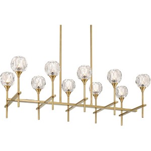 Possini Euro Design Francie Gold Island Linear Pendant Chandelier 41 3/4" Wide Modern Clear Glass 10-Light Fixture for Dining Room - 1 of 4