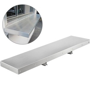 Munora 48" x 12" Stainless Steel Folding Concession Shelf - Drop Down Serving Shelf for Food Stands with 66 lb Capacity - 1 of 4