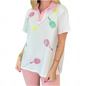 Women's What's All The Racket Top - FANTASTIC FAWN - 1 of 2