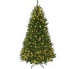 Prelit Slim Noble Fir Artificial Christmas Tree with 400 Multicolor Lights& 9 Modes, Hinged Branches& 1200 Tips, Artificial Christmas Tree - 2 of 4