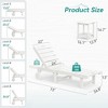 Patio Chaise Lounge Chair Outdoor, HDPS Material, Outdoor Pool Lounge Chairs with 5-Position Backrest, with Wheels for Outside, Poolside, Beach - 2 of 4