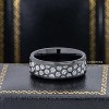 Jewelry Avalanche 8mm Beveled Black IP Honeycomb & Meteorite Inlay Tungsten Carbide Mens Wedding Band - 3 of 4