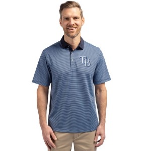 Tampa Bay Rays Cutter & Buck Virtue Eco Pique Micro Stripe Recycled Mens Big & Tall Polo - 1 of 1