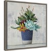 Amanti Art 16"x16" Succulent Still Life I Navy by Julia Purinton Framed Wall Canvas: Modern Botanical Lithograph, Sawtooth Back - 2 of 4