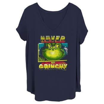 Juniors Womens Dr. Seuss Distressed Never Not Grinchy T-Shirt