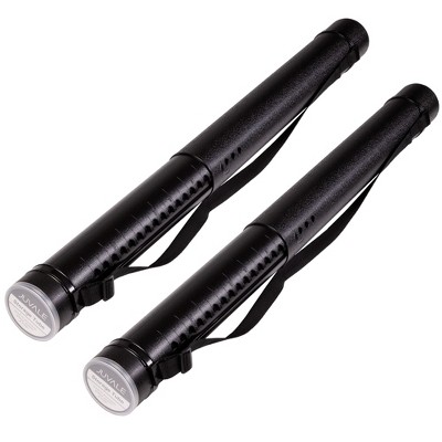 Stockroom Plus 2 Pack Black Expandable Storage Tube with Strap for Posters. Blueprints, Artwork (24.75-40.12 inches)