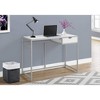 Monarch Specialties Computer Desk Home Office Laptop Storage Drawer 42InchL Work Metal Laminate White Grey Contemporary Modern - 2 of 4