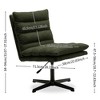 CAVINAS 360° Swivel Teddy Fabric Accent Chair,Adjustable Armless Lounge Chair with Metal Legs for Living Room,Bedroom - 3 of 4