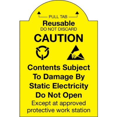 Tape Logic Labels "Pull Tab Reusable - Do Not Discard" 2" x 3" Yellow/Black DL1386