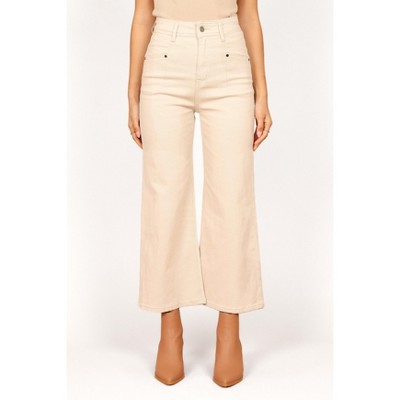 Petal and Pup Georgette High Waisted Straight Leg Pants - Beige XL