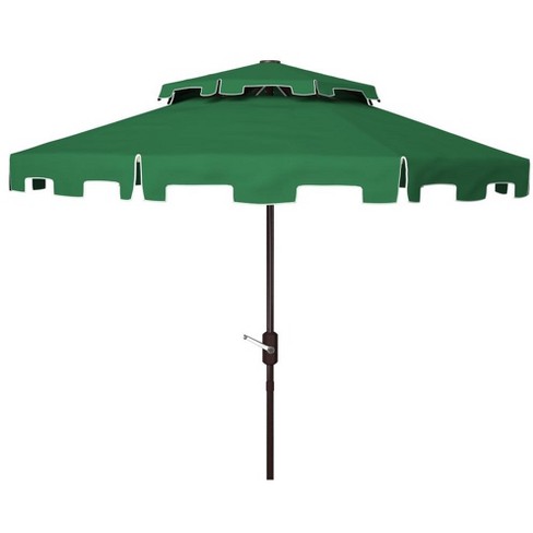 Zimmerman 9ft Double Top Market Patio Outdoor Umbrella - Dark Green ...