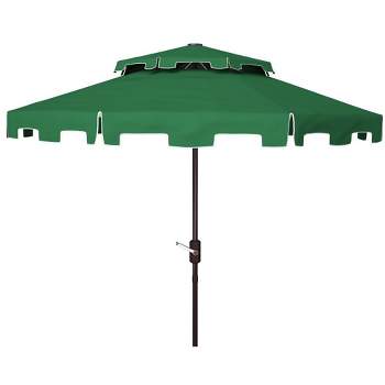 Zimmerman 9Ft Double Top Market Patio Outdoor Umbrella  - Safavieh