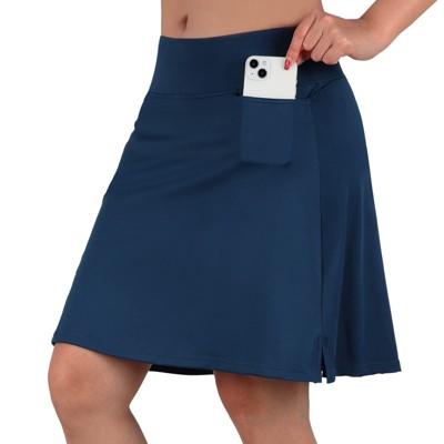 FIONECA Skorts Skirts for Women,20" Knee Length Skirted for Women,Athletic Skirt with Shorts
