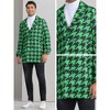 Lars Amadeus Men's Houndstooth Double Breasted Plaid Pattern Winter Long Coat - 4 of 4