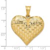 Black Bow Jewelry 14k Yellow Gold Textured Puff Heart Pendant, 32mm - 3 of 4