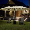 Maggift  15ft Large Patio Umbrella with Solar Lights, Twin Umbrella Outdoor Patio, Double-Sided Rectangle Market Umbrella for Garden, White 181.1" - 4 of 4