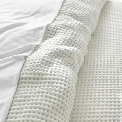 Cream Cotton Waffle Twin/Twin XL Duvet Cover Set