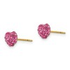Black Bow Jewelry 6mm Pink Crystal Heart Earrings with a 14k Yellow Gold Post - 2 of 4