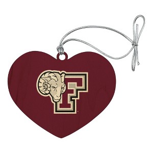 Fordham University Primary Logo Heart Love Wood Christmas Tree Holiday Ornament - 1 of 3