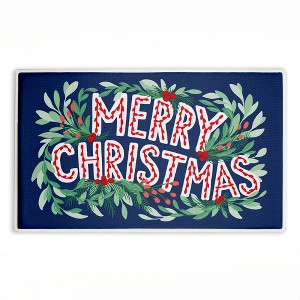 Stupell Industries Merry Christmas & Greenery Printed Plush Bathroom Floor Mat, design by Heather McLaughlin - 1 of 4