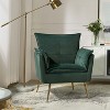 Jonat Contemporary Velvet Wooden Upholstered Armchair with Metal Legs for Bedroom and Living Room | ARTFUL LIVING DESIGN - 3 of 4