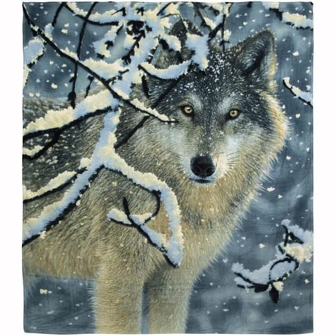 Wolf fleece blanket hot sale