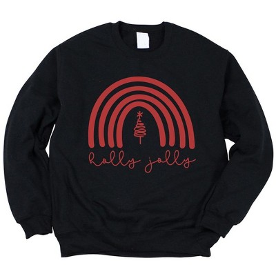 Simply Sage Market Women's Graphic Sweatshirt Holly Jolly Rainbow