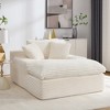 Beautyolove Oversized Polyester Upholstered Square Arm Chaise Lounge Full Foam Sofa Couch with Pillows - 2 of 4