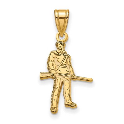 Black Bow Jewelry 14k Yellow Gold West Virginia Mountaineers NCAA Large Pendant