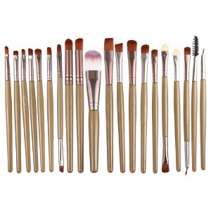 Unique Bargains Travel Makeup Brush Set Eyeshadow Brush Concealer Blusher Brush Faux Fiber 20Pcs - 1 of 4