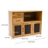 YIYIBYUS Small Bamboo Kitchen Pantry Sideboard with 2 Doors, Freestanding Countertop Storage Cabinet-24.4"W - 4 of 4