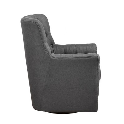 Mathis Deep Gray Velvet Swivel Glider Chair