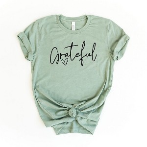 Simply Sage Market Women's Grateful Heart Short Sleeve Graphic Tee - 1 of 2