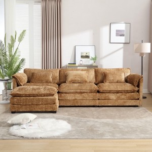 Mocamel  112" Oversized Modular Sofa, L-Shaped Cloud Couch with Ottoman & Memory Foam - 1 of 4