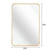 FONTOI Gold Metal Rectangular Bathroom Wall Mirror, Elegant Vanity Mirror for Contemporary Home Decor Bathroom and Living Spaces, Gold, 36"*24"*1.1" - 3 of 4
