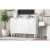 47.2" MDF Modern TV Stand with Leaf-Textured Cabinets, Solid Wood Legs, and Anti-tip Device for Living Room with Adjustable Shelves - 4 of 4