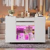PAKASEPT Glass-Top Closet Organizer White Dressing Island Ample Storage Dresser, with Glass Top Display Shelf & 8 Drawers & LED Light & Wheels - 3 of 4